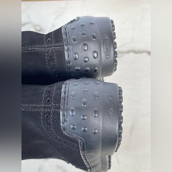 Tod's Gomminos combat moto style mid calf boots 6.5 - Picture 13 of 15